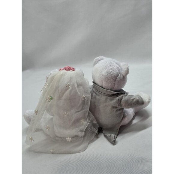 TY We Do Wedding Bear Duo Beanie Baby Bride & Groom 2004 Stuffed Toy - Picture 11 of 13